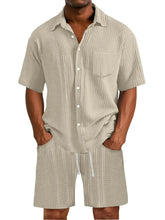 men-s-daily-wrinkled-texture-pocket-shirt-shorts-set-1063